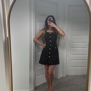 Black and gold woven dress